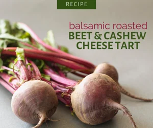 Balsamic Roasted Beet and Cashew Cheese Tart